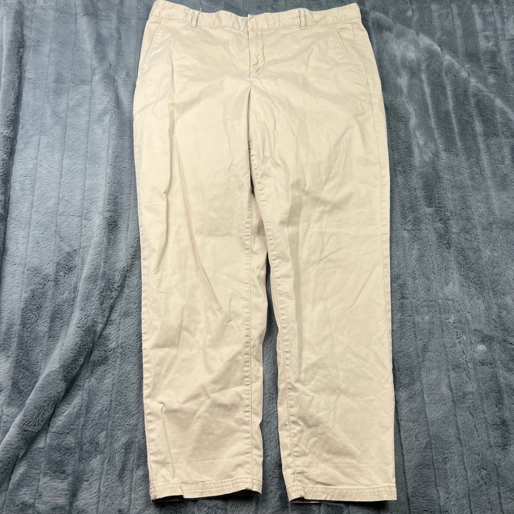 Banana Republic Womens Khaki Tan Chino Pants Size 12 Stretch Straight Leg 12897